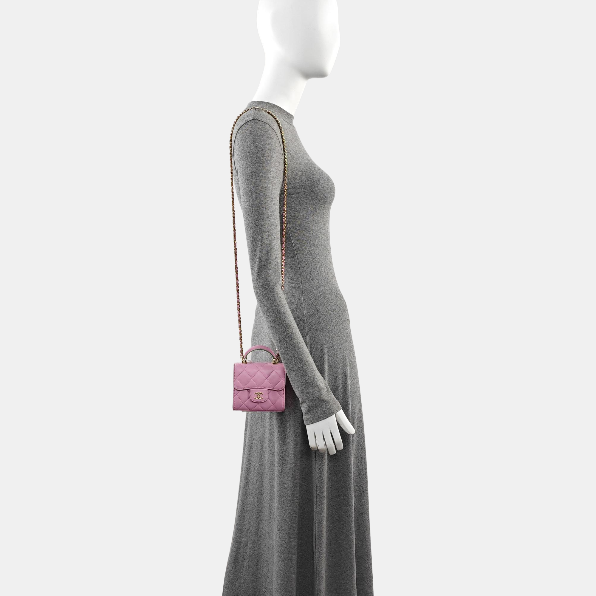 Quilted Lambskin Shoulder Bag Pink