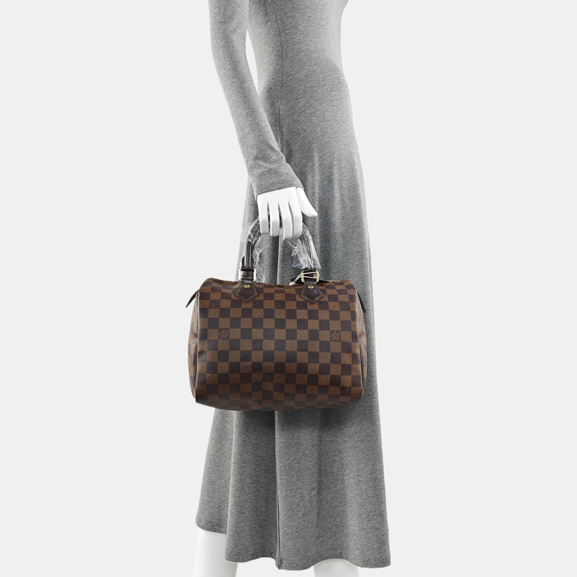 SPEEDY 25 Damier Ebene Coated Canvas Brown
