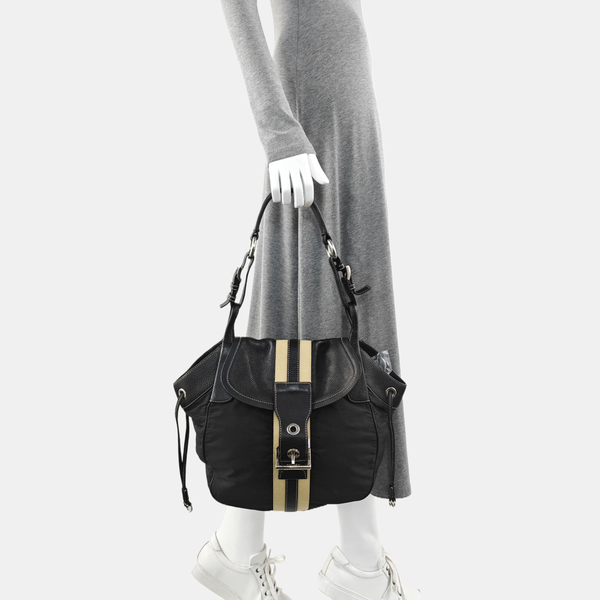 Nylon Top Handle Bag Black