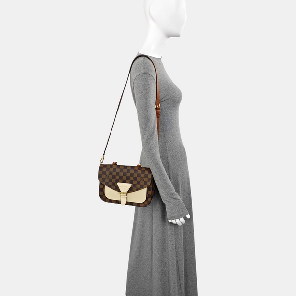 BEAUMARCHAIS Damier Ebene Coated Canvas Brown