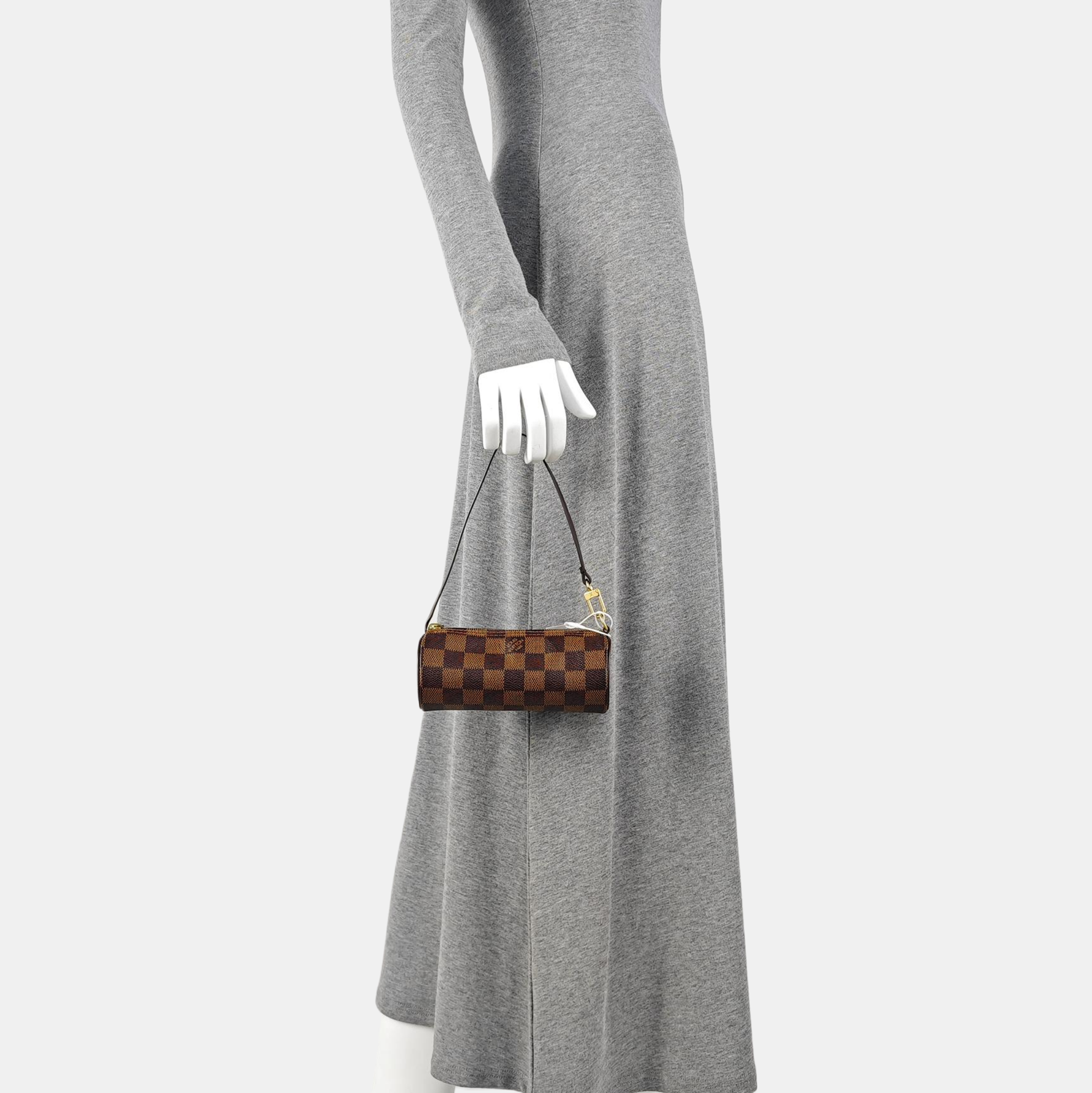 PAPILLON Mini Damier Ebene Coated Canvas Brown