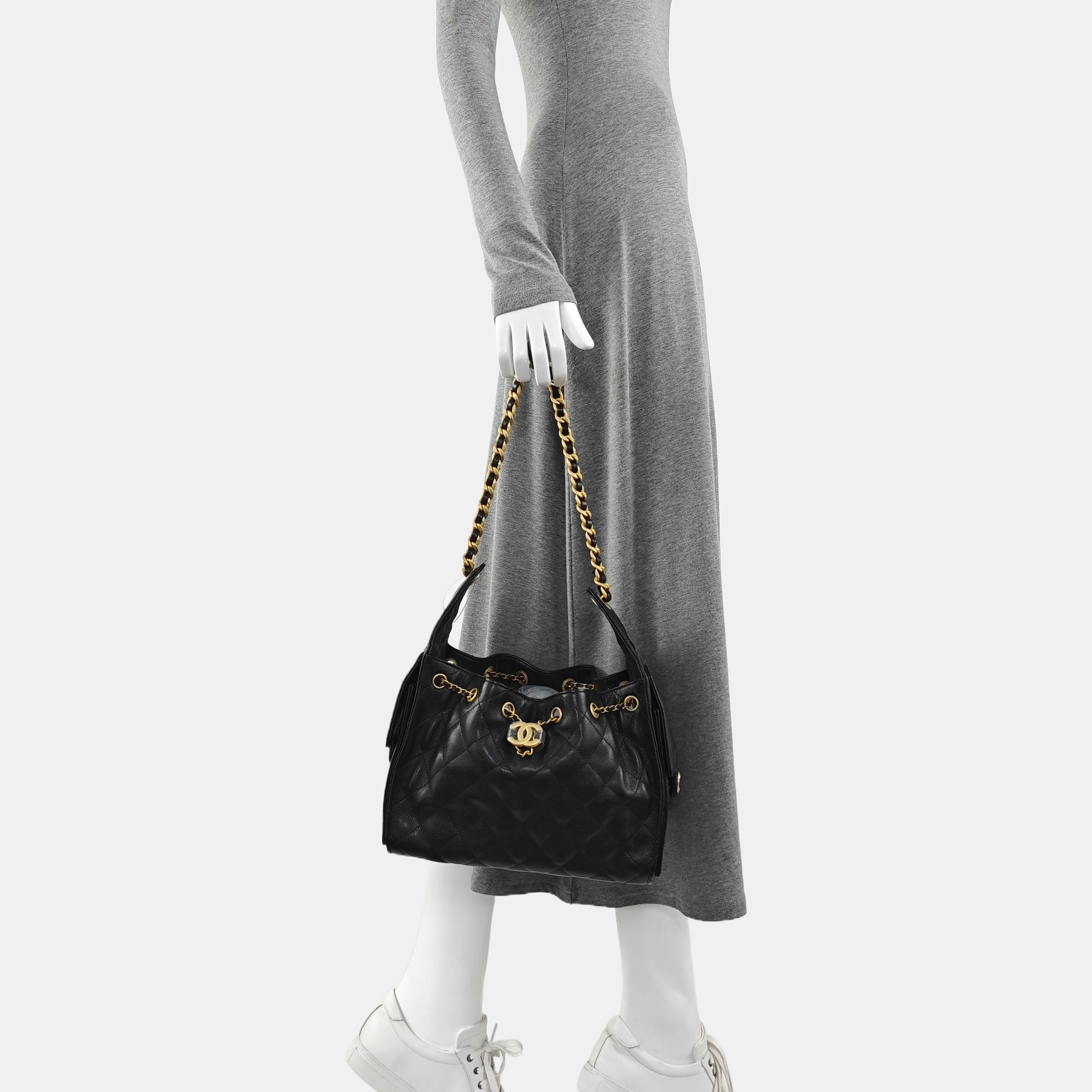 CHANEL 25 Small Quilted Calfskin Black
