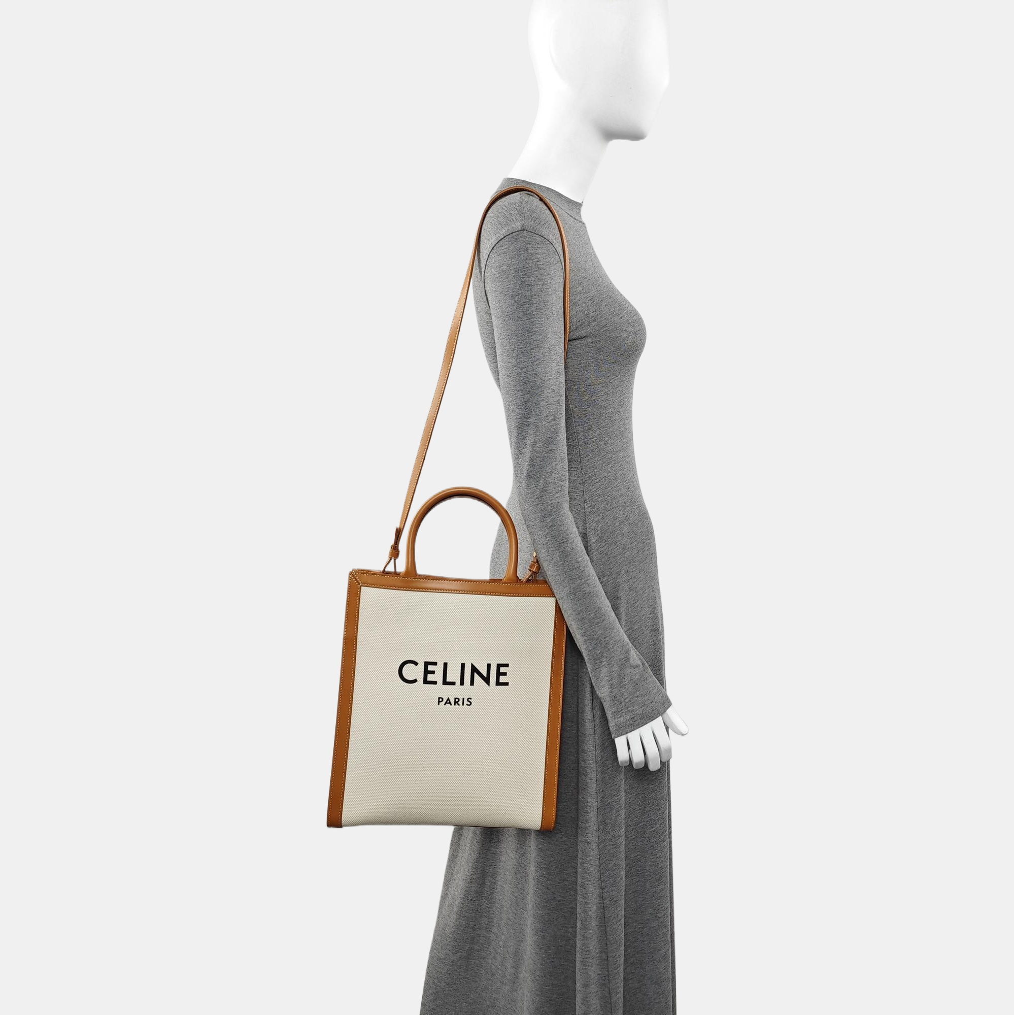 Authenticated pre-owned  CABAS CELINE Small Canvas White - Shoulder Bag at Looply