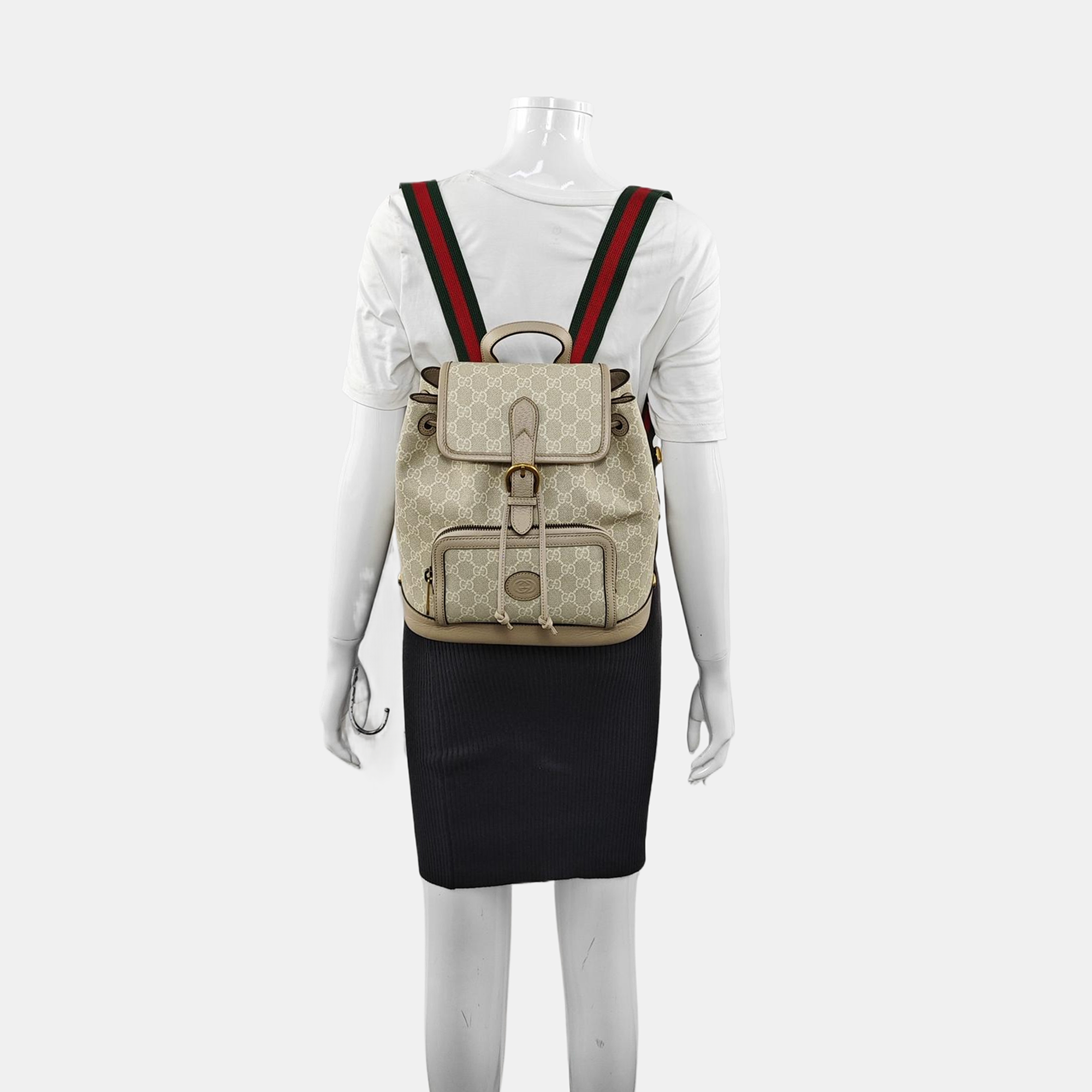 Monogram Coated Canvas Backpack Beige