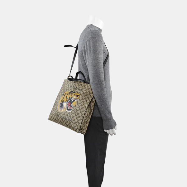 Monogram Coated Canvas Tote Bag Beige