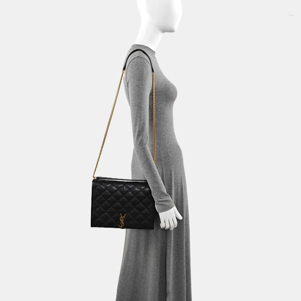 BECKY Small Quilted Lambskin Black