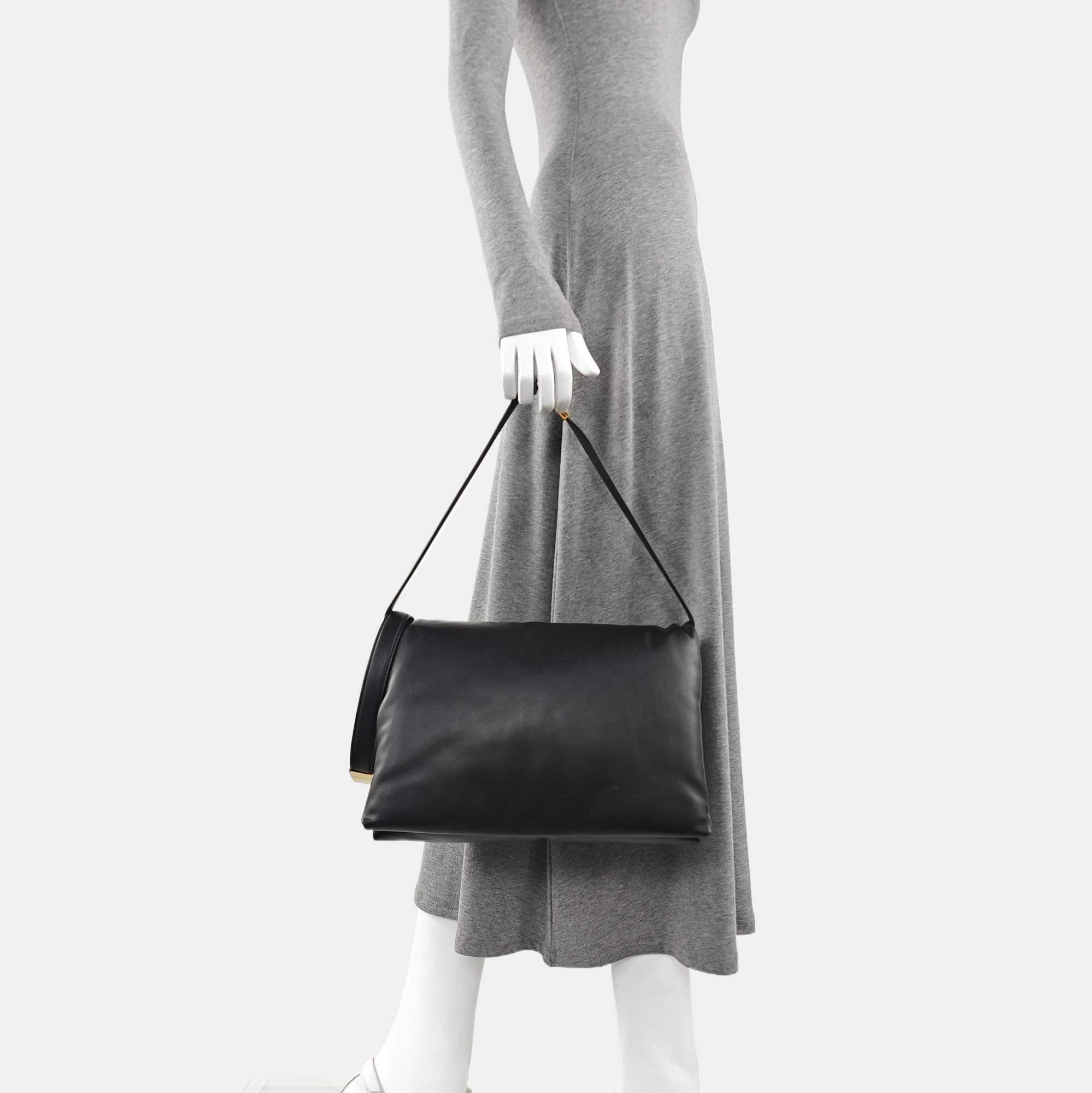 Calfskin Shoulder Bag Black
