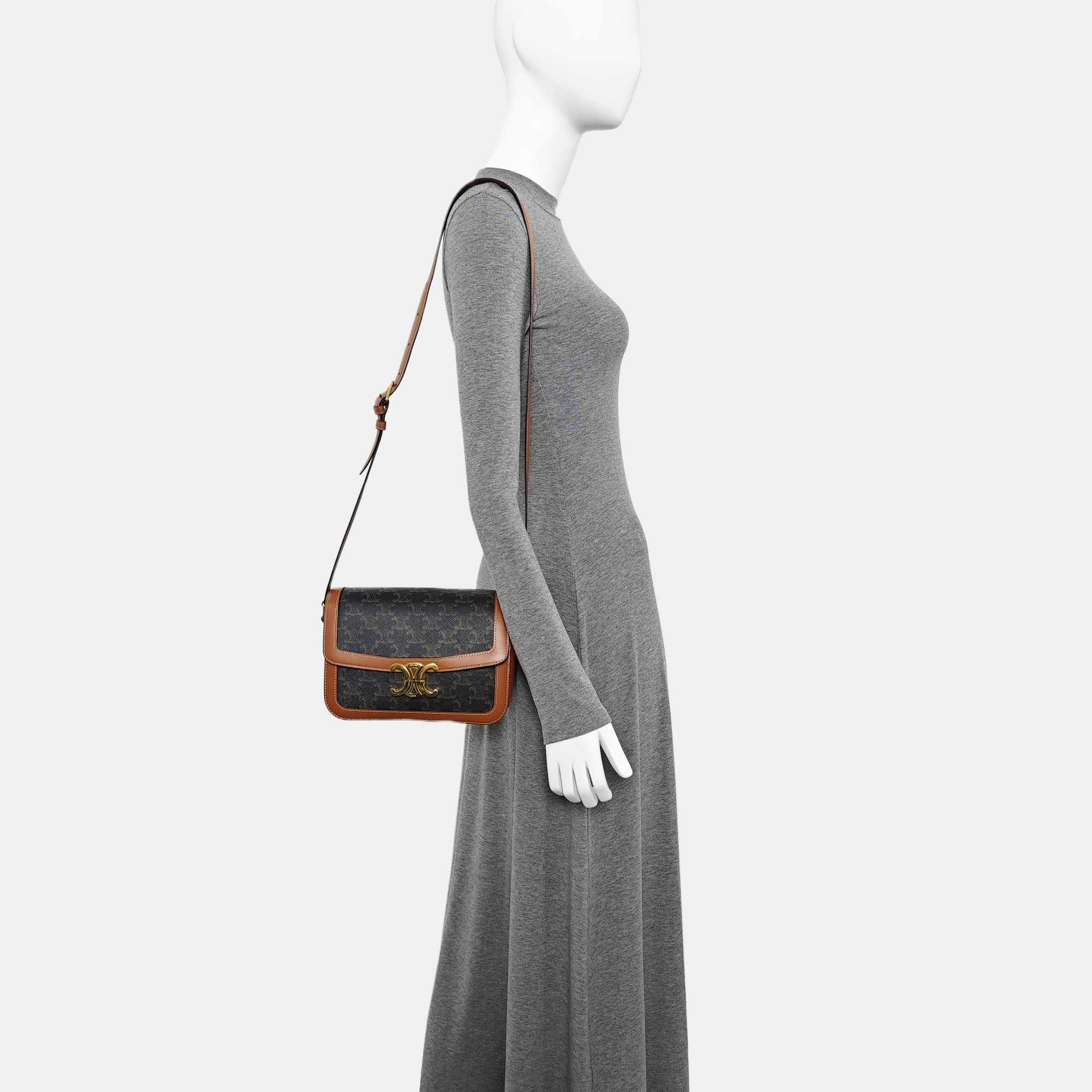 TRIOMPHE Medium Coated Canvas Brown