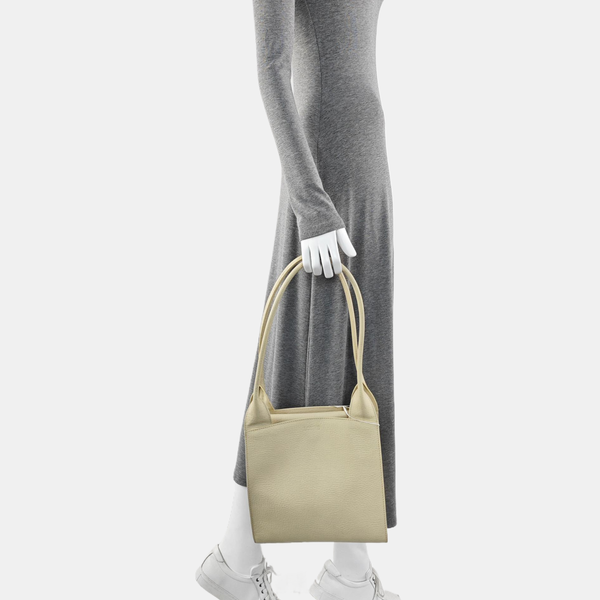 Calfskin Top Handle Bag Beige