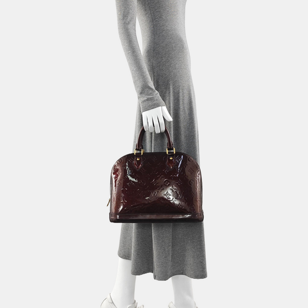 ALMA PM Monogram Patent Leather Red