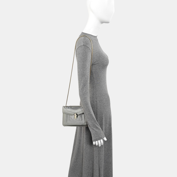 SERPENTI FOREVER Small Patent Leather Silver