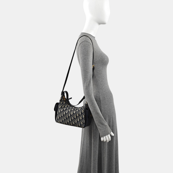 Oblique Canvas Shoulder Bag Medium Beige