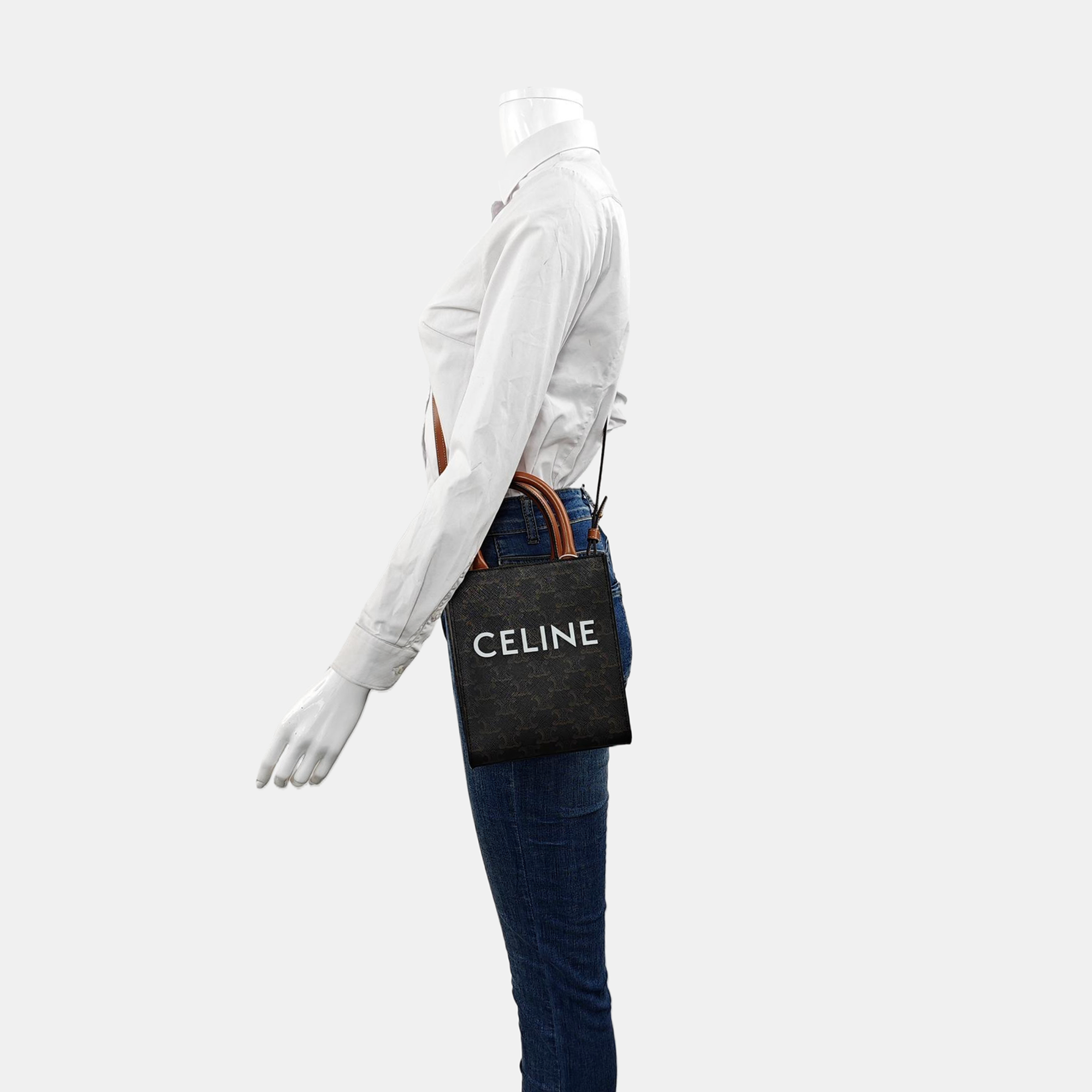 CABAS CELINE Mini Lona Revestida Marrón