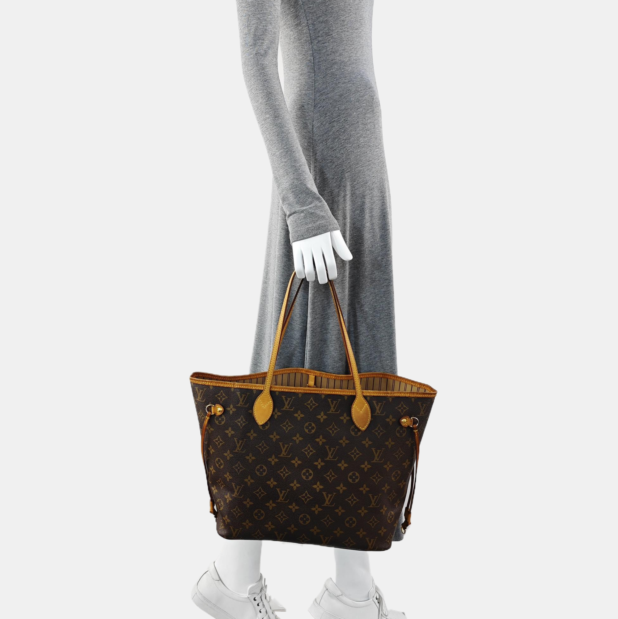 NEVERFULL MM Monogram Coated Canvas Brown