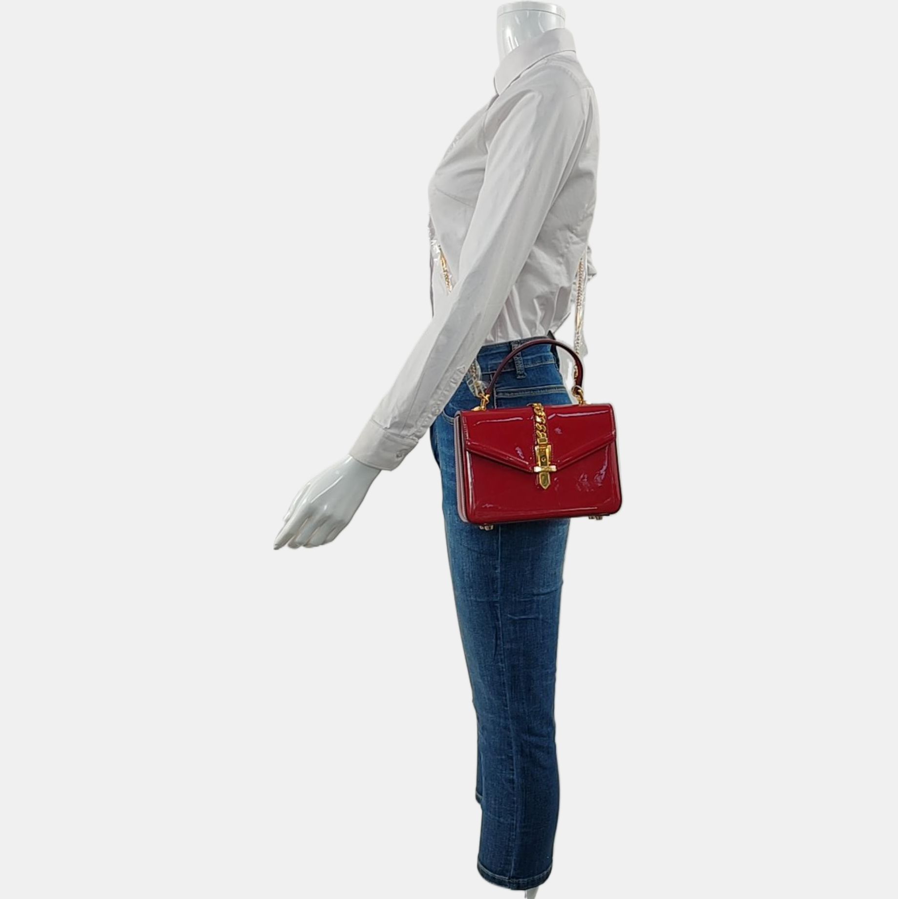 Authenticated pre-owned  Sylvie 1969 Mini Patent Leather Red - Shoulder Bag at Looply