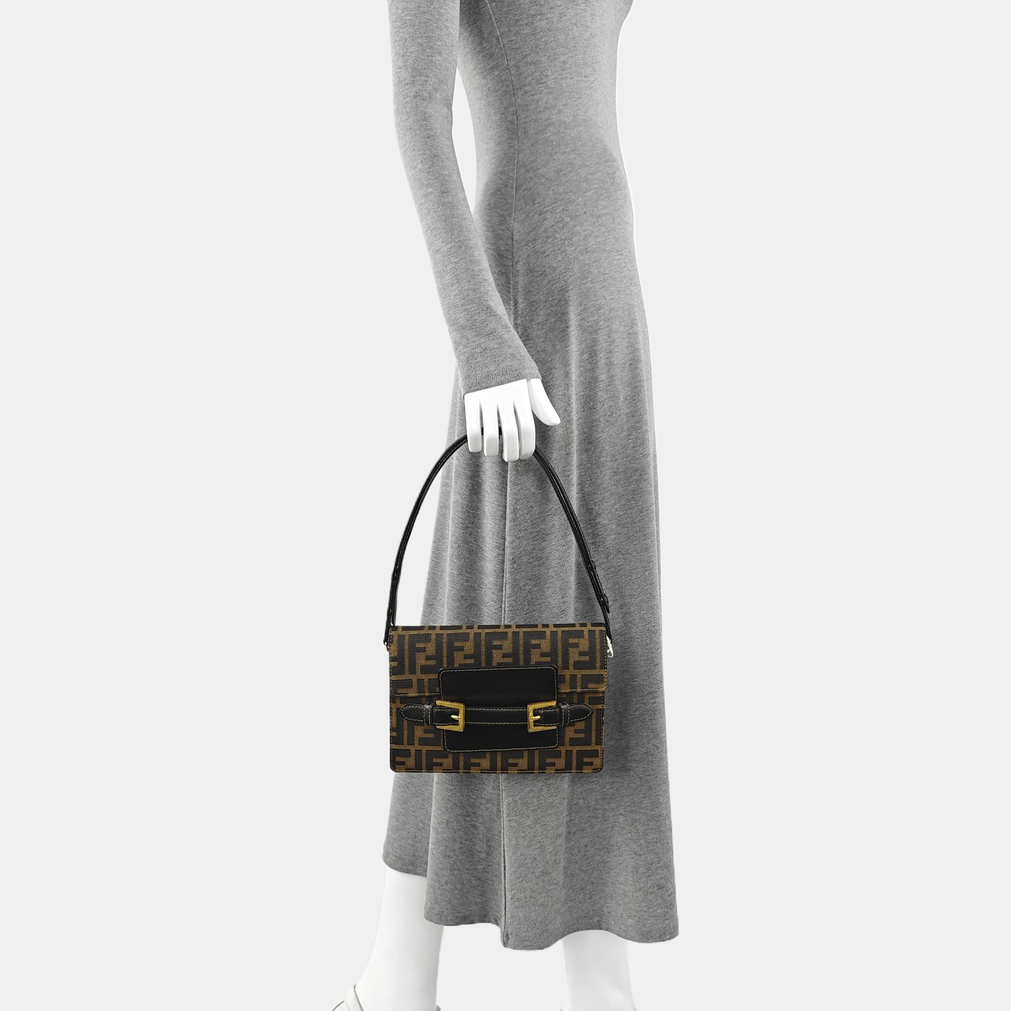 Fabric Shoulder Bag Brown