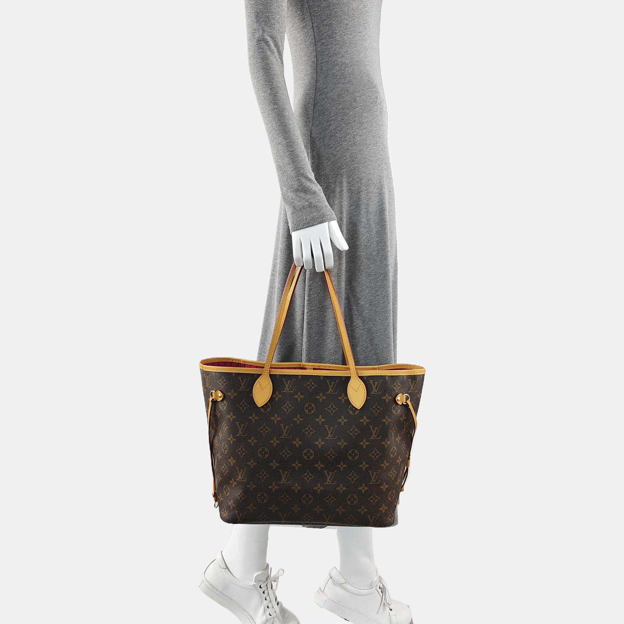 NEVERFULL MM Monogram Coated Canvas Brown