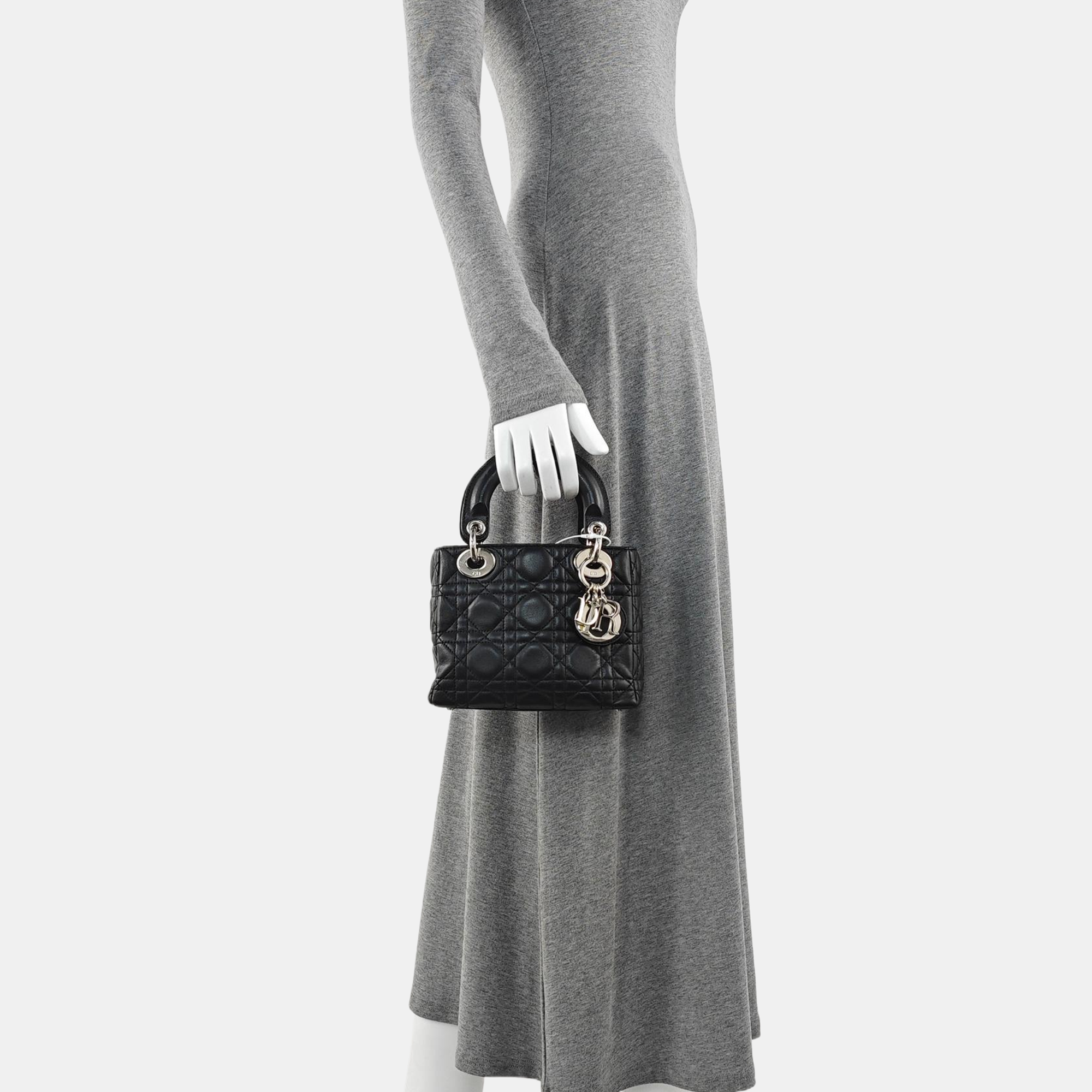 Lady Dior Mini Cannage Lambskin Black