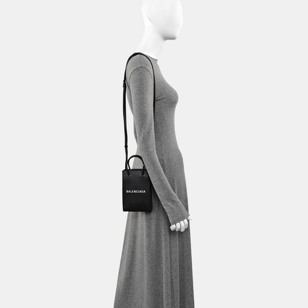 Shopping Bag Calfskin Black