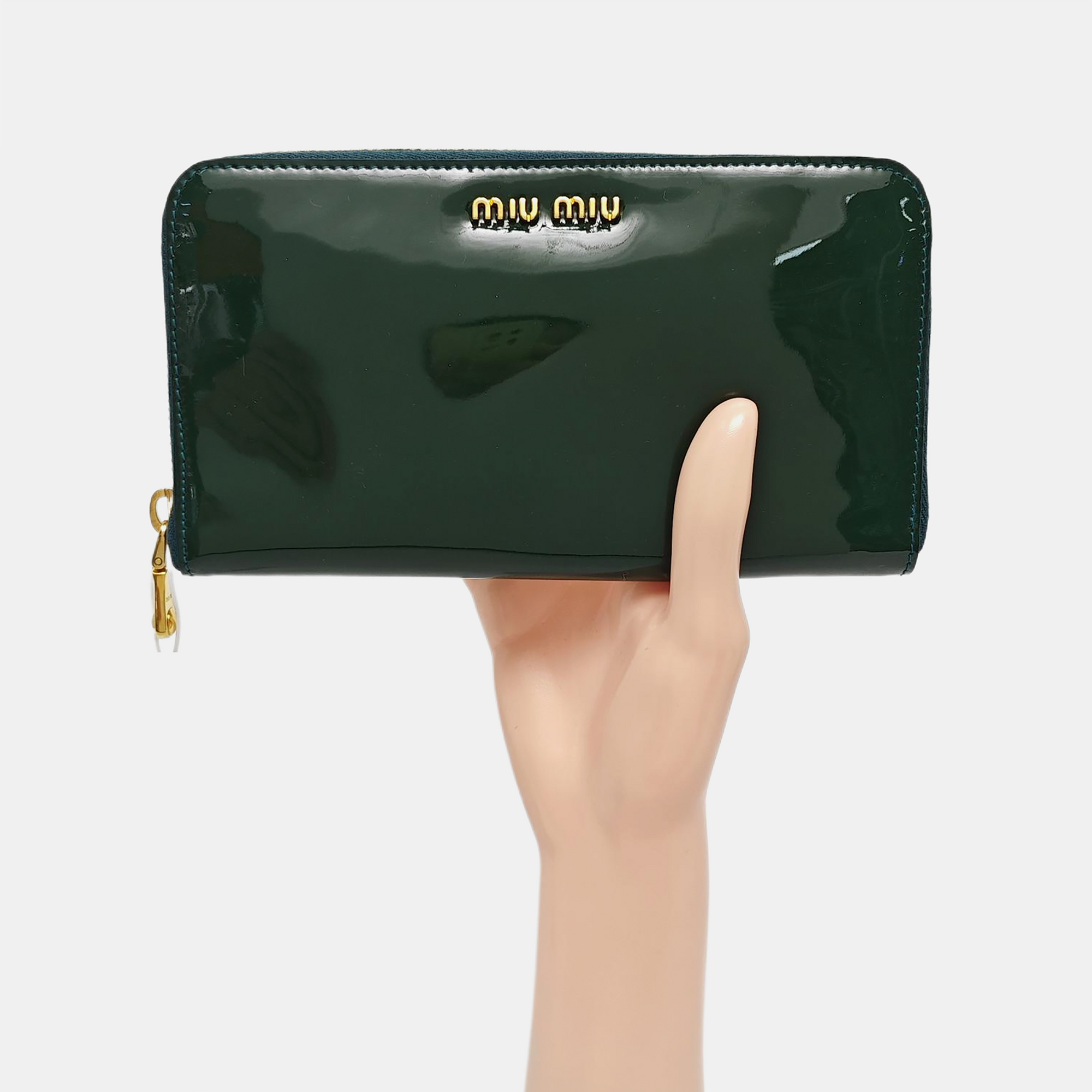 Patent Leather Wallet Green