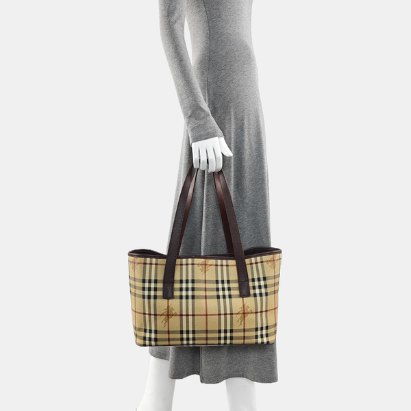Coated Canvas Tote Bag Beige