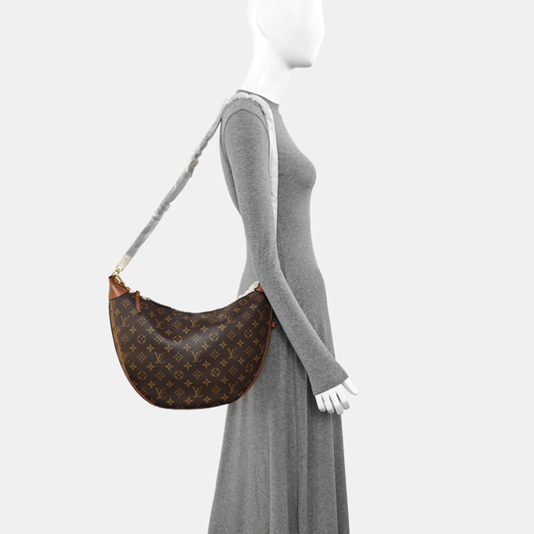 LOOP HOBO Monogram Coated Canvas Brown