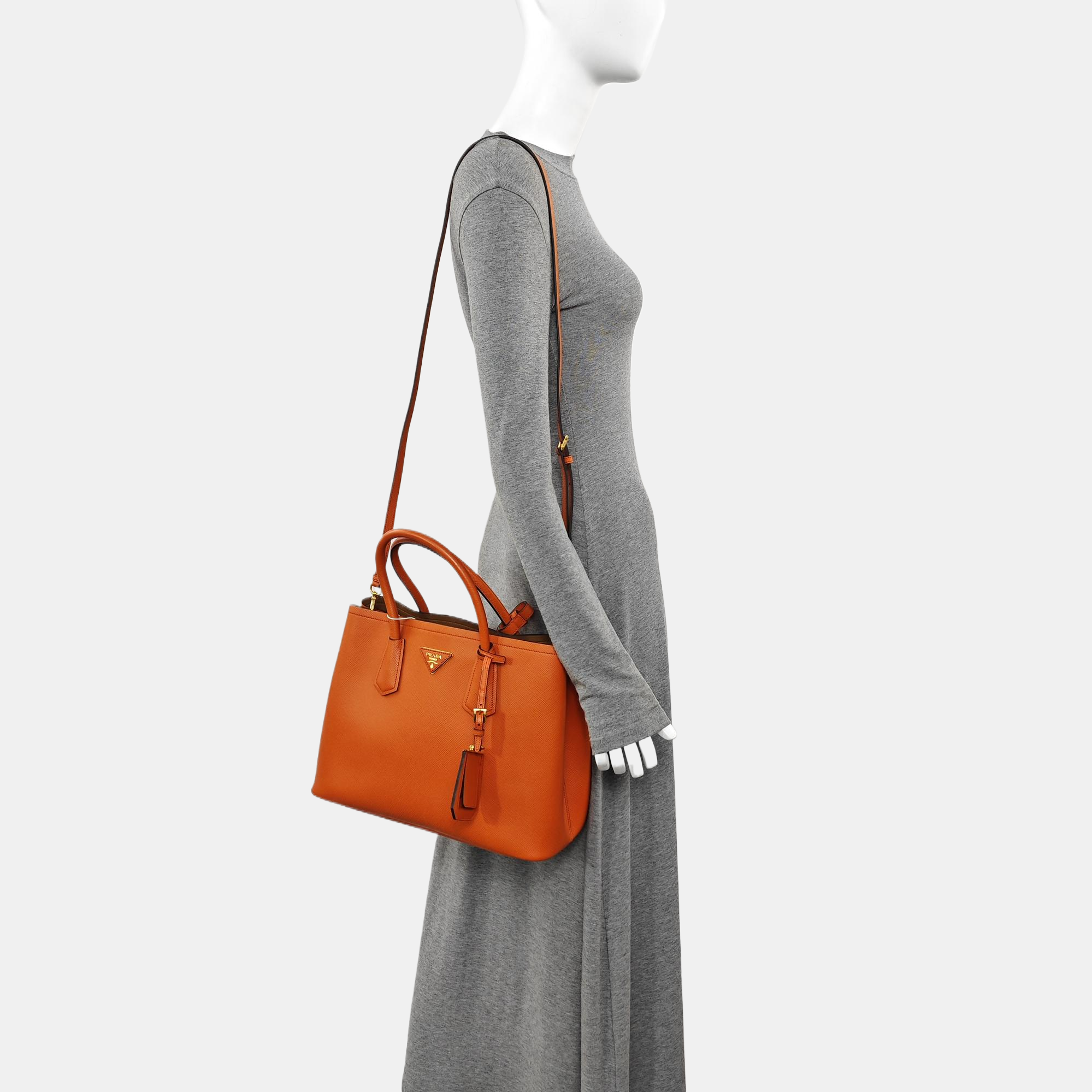 Double Medium Saffiano Calfskin Orange