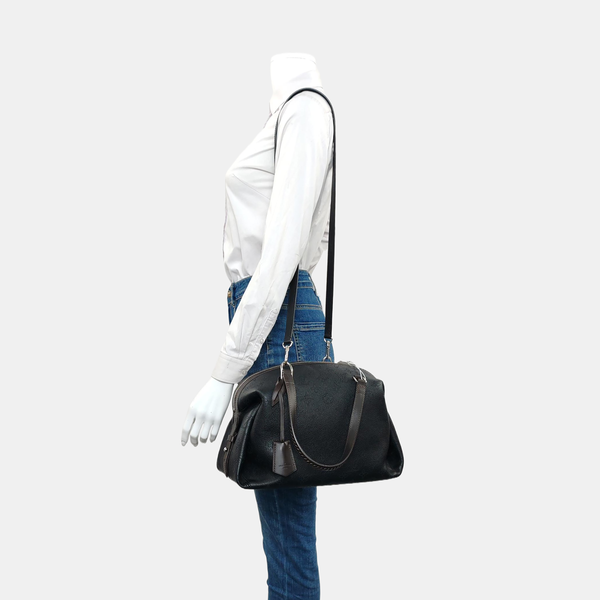 ASTERIA Monogram Calfskin Black