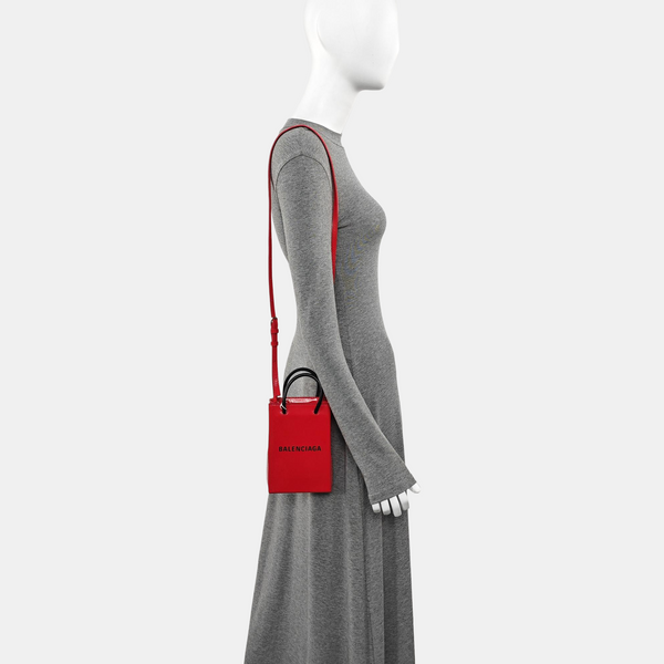 Shopping Bag Calfskin Red