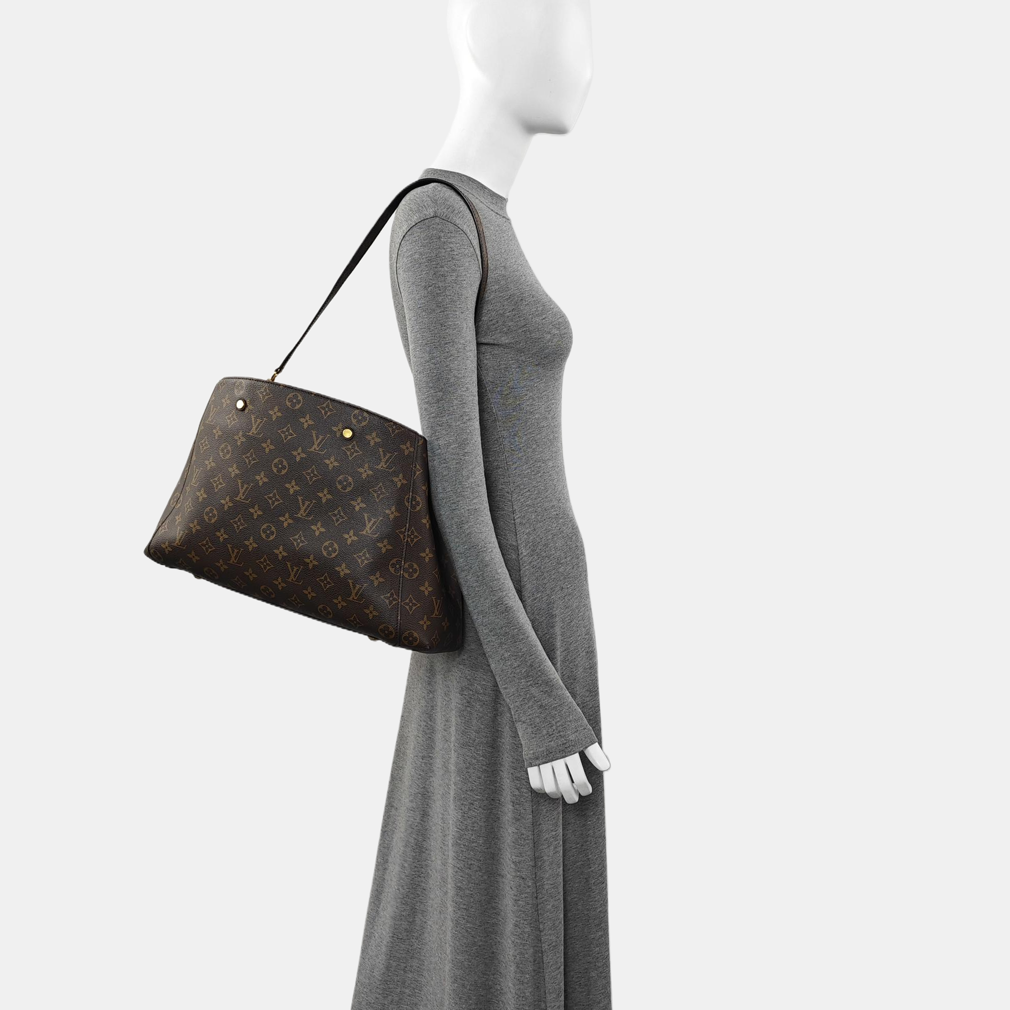 MONTAIGNE GM Monogram Coated Canvas Brown