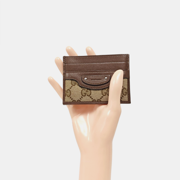The Hacker Project Monogram Canvas Beige Card Holder