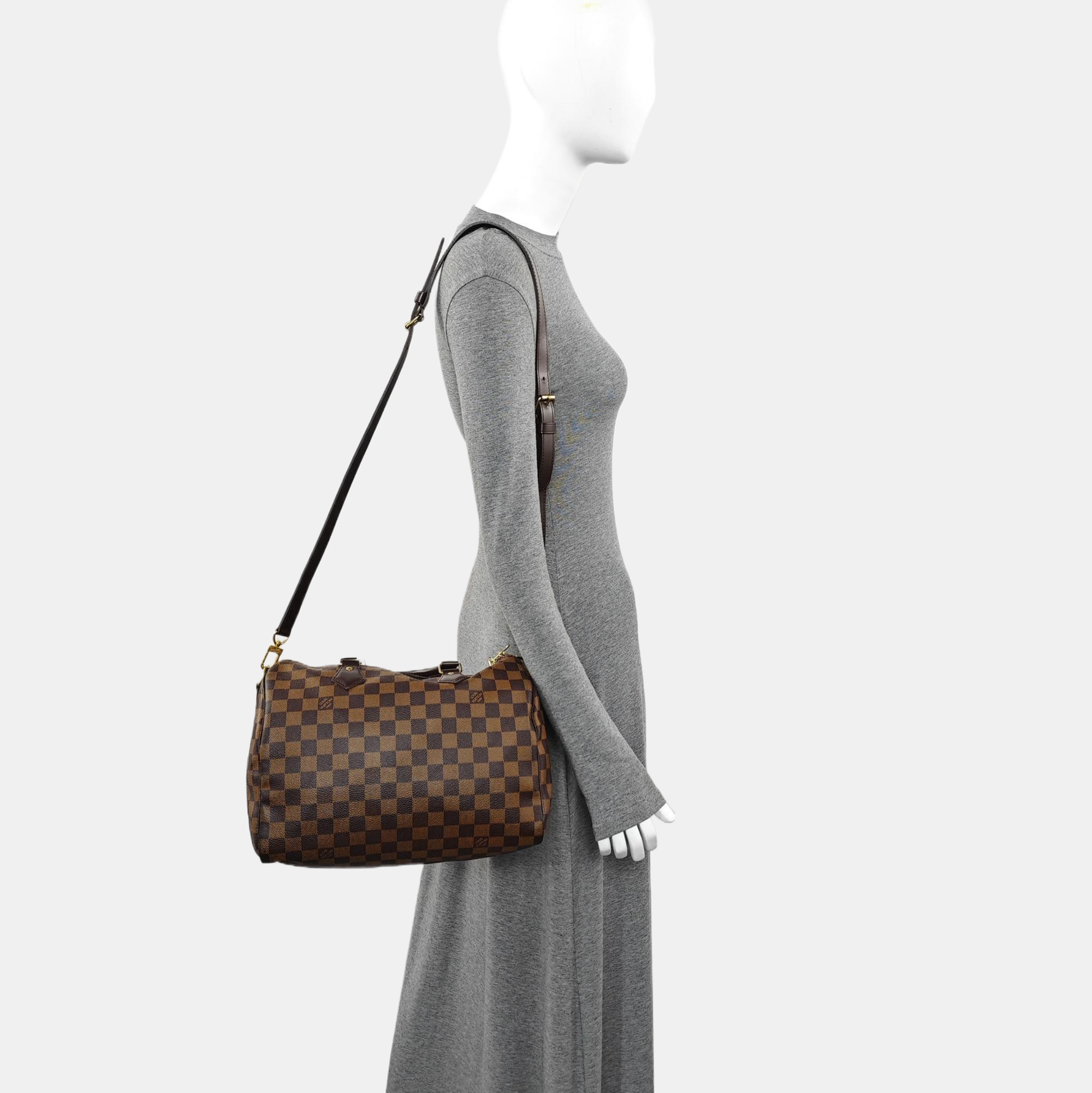 SPEEDY 30 Damier Ebene Coated Canvas Brown