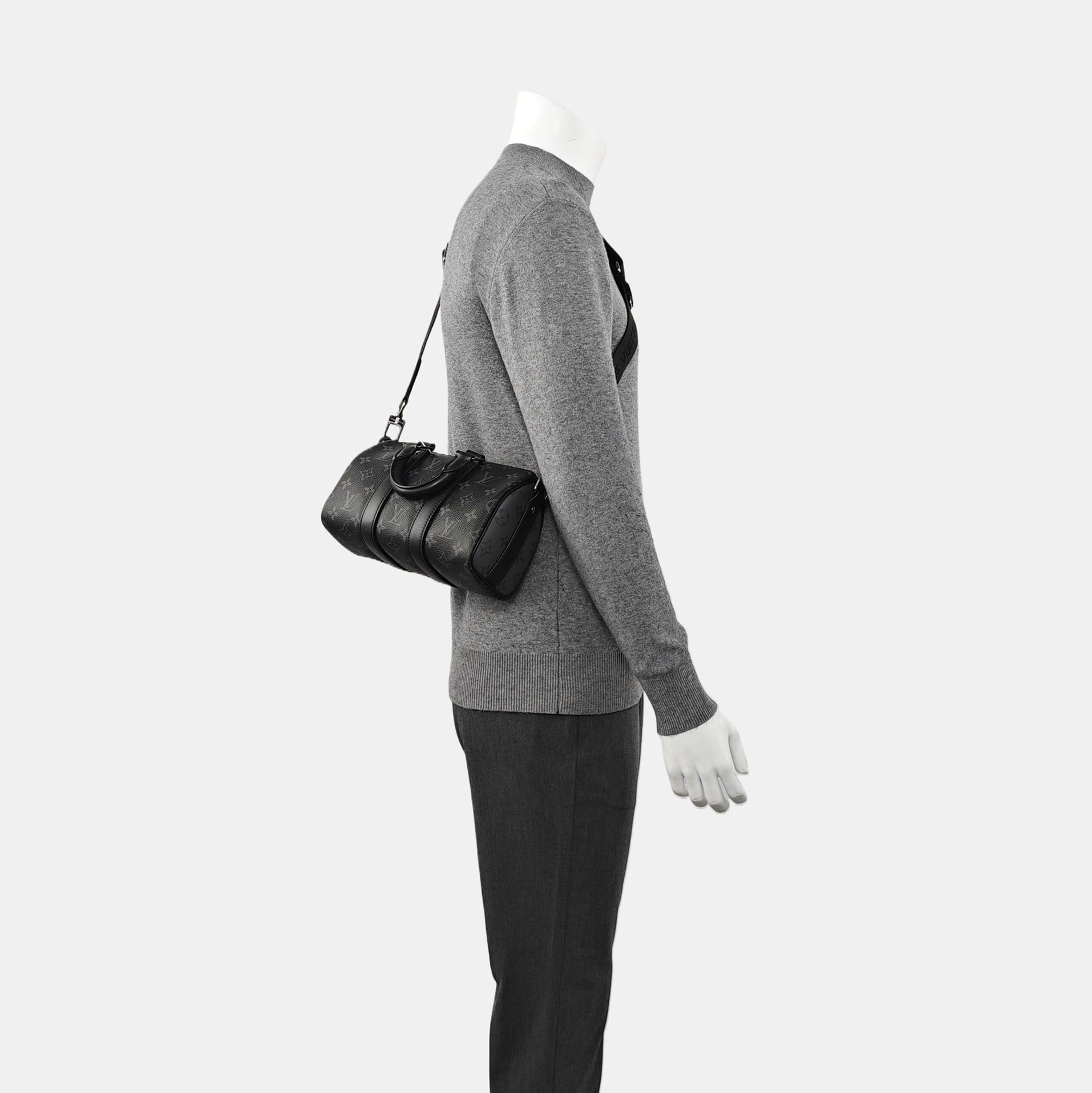 KEEPALL 25 Monogram Coated Canvas Black