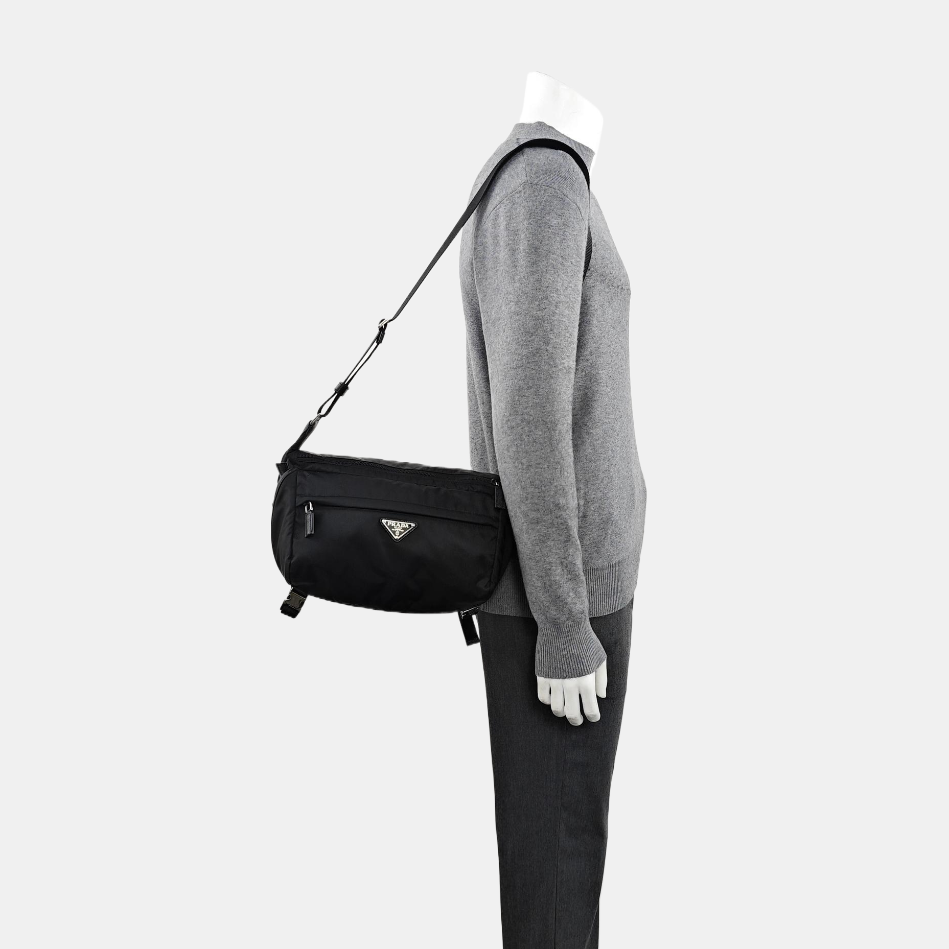 Nylon Shoulder Bag Black
