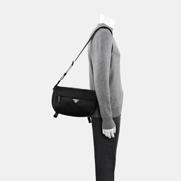 Nylon Shoulder Bag Black
