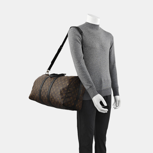 KEEPALL 45 Monogram Coated Canvas Brown