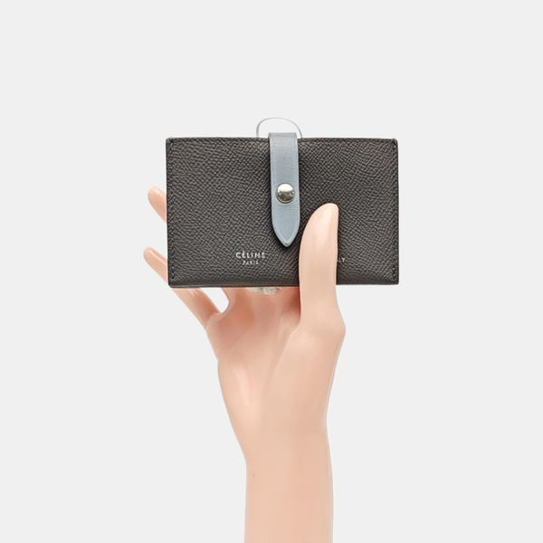 STRAP Calfskin Gray Card Holder