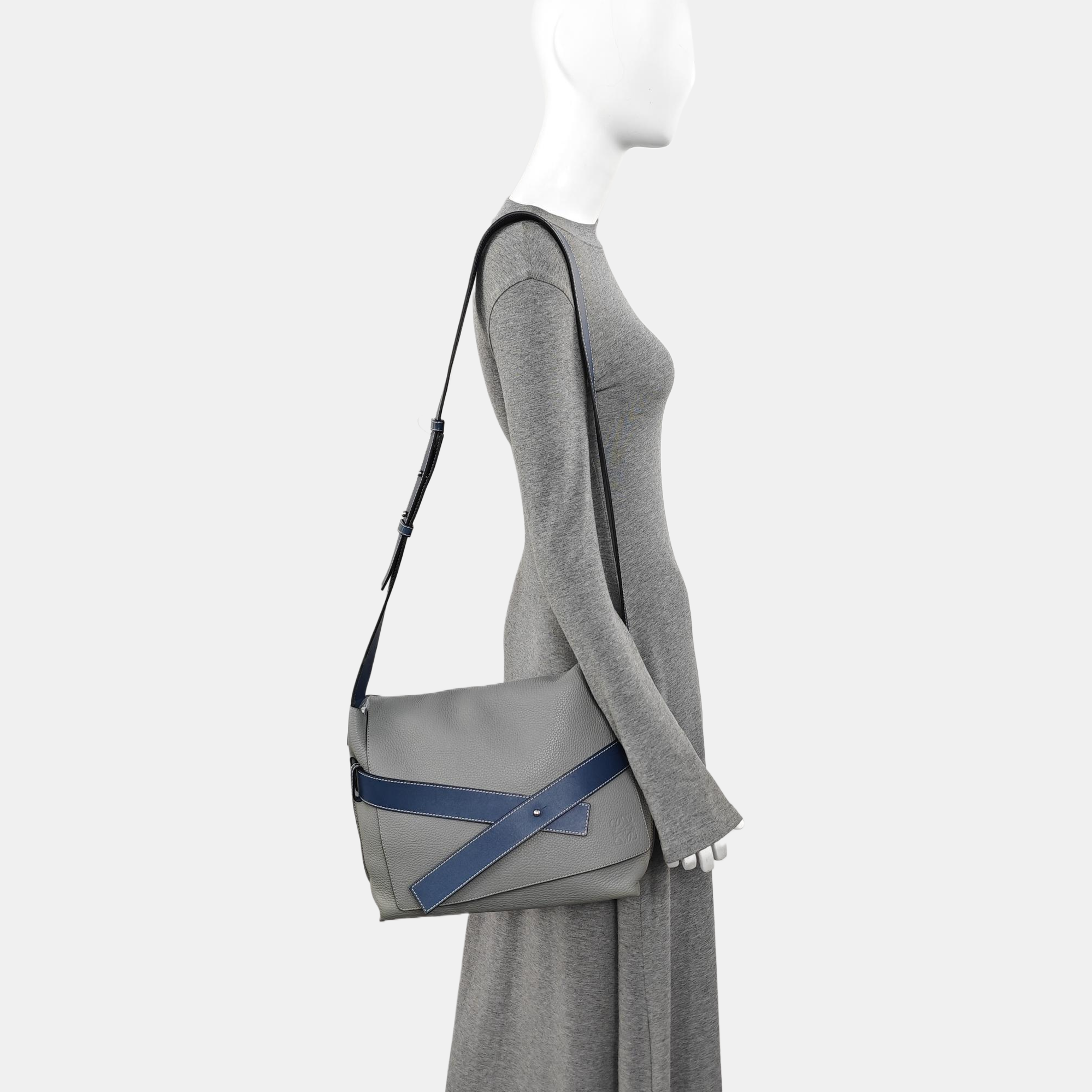 Calfskin Shoulder Bag Gray