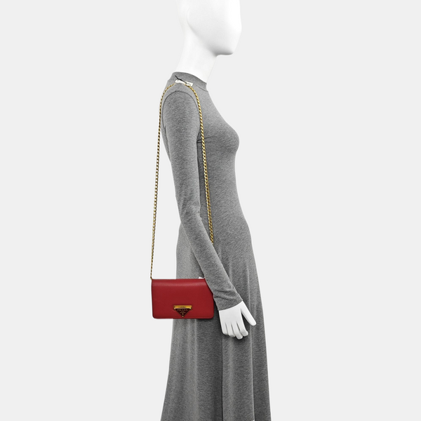 Saffiano Calfskin Crossbody Bag Red