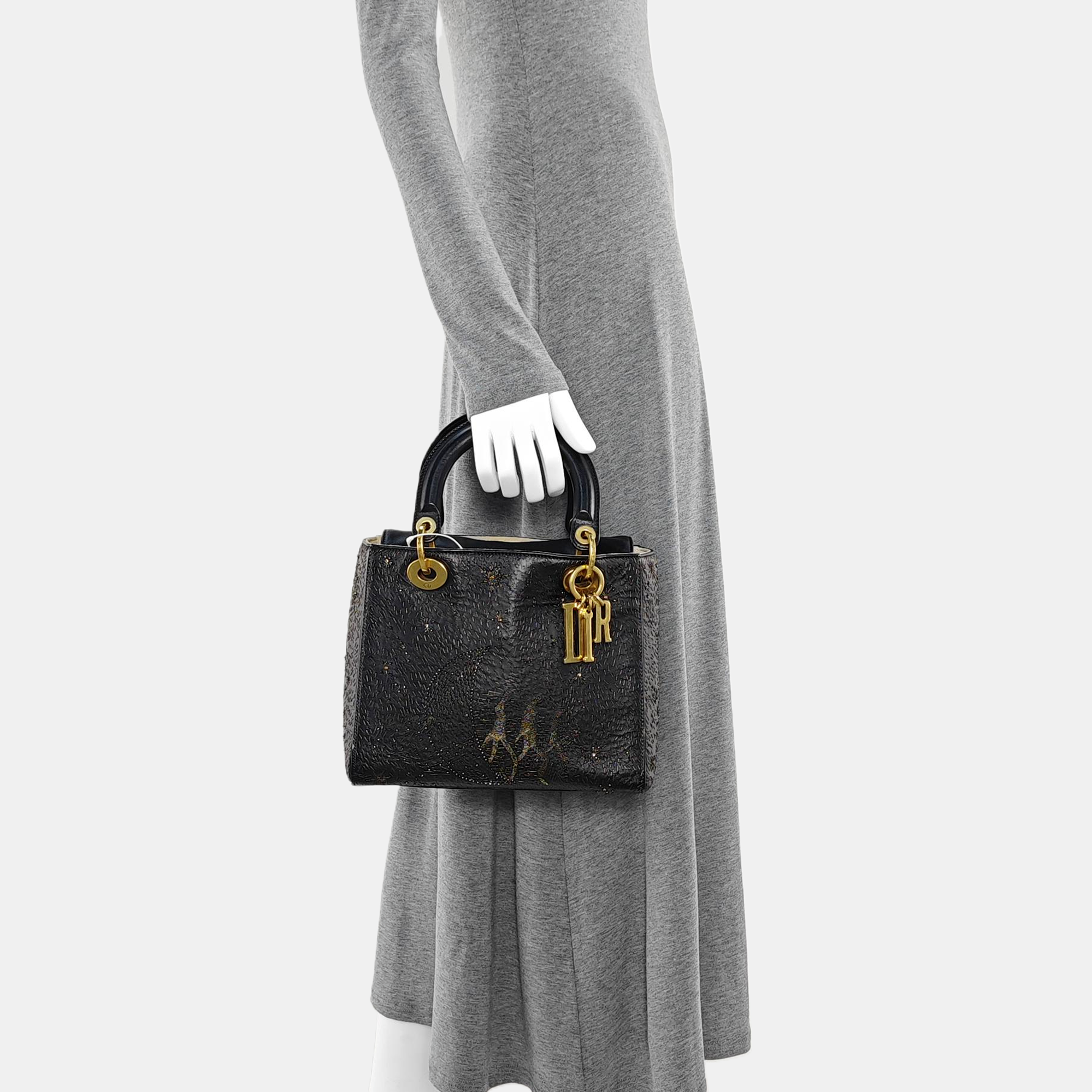 Lady Dior Medium Lambskin Black