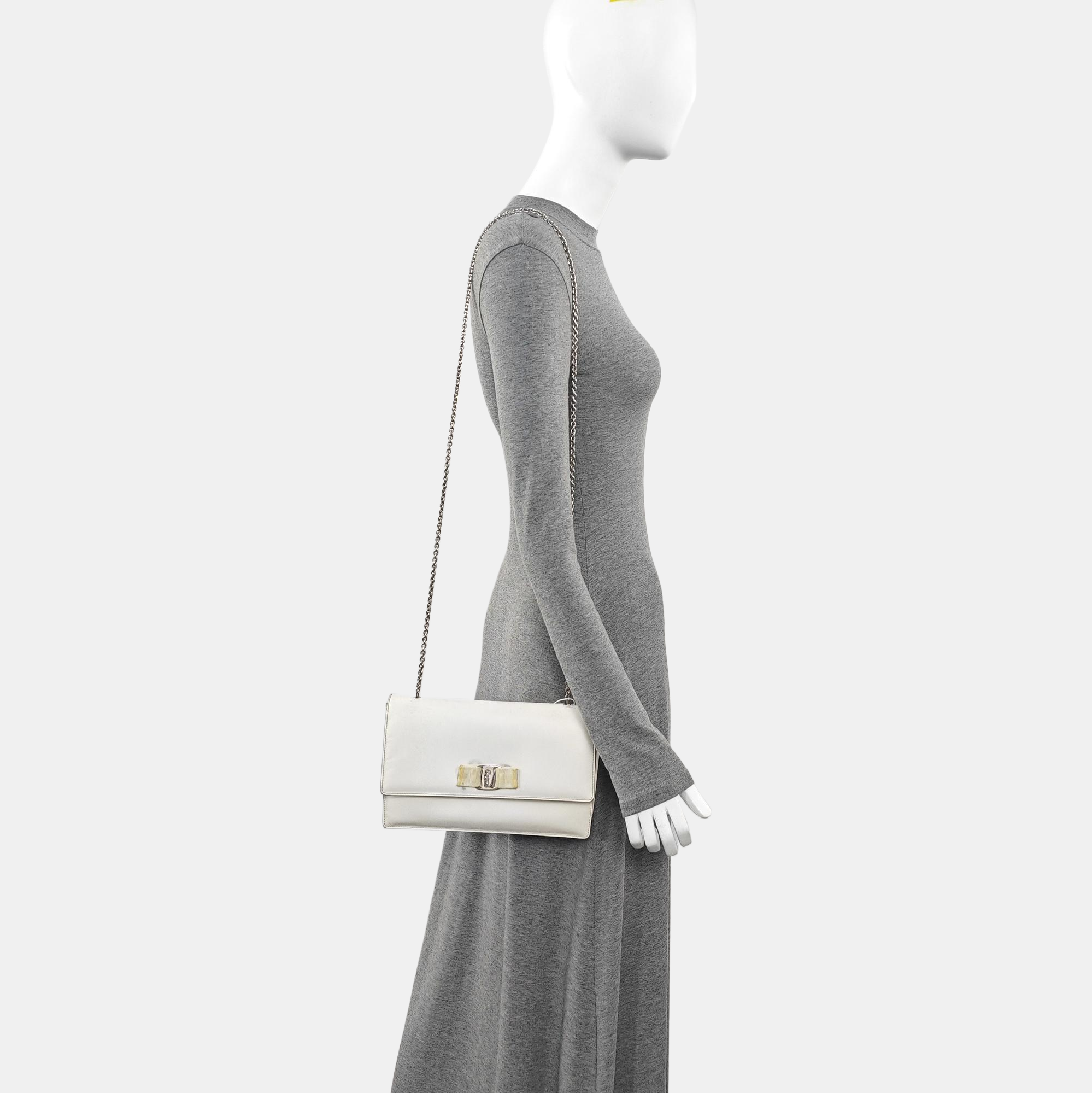 Calfskin Crossbody Bag White