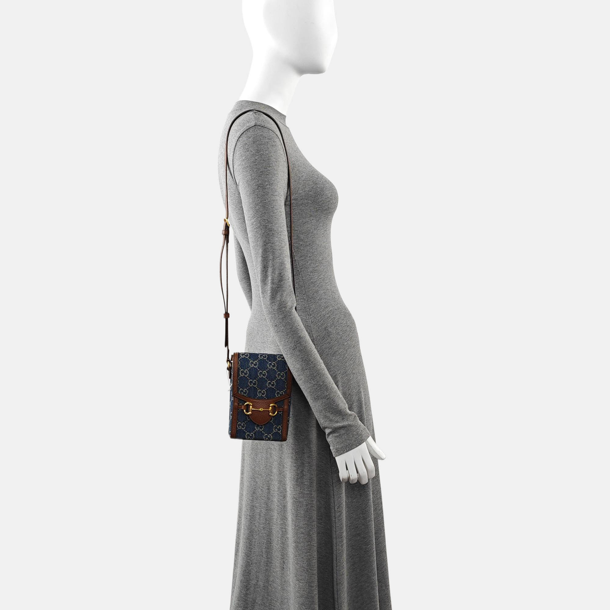 Horsebit 1955 Mini Monogram Denim Blue