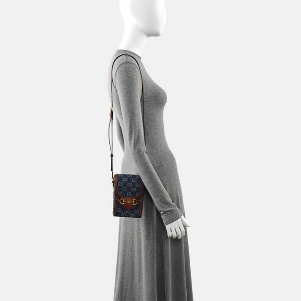 Horsebit 1955 Mini Monogram Denim Blue
