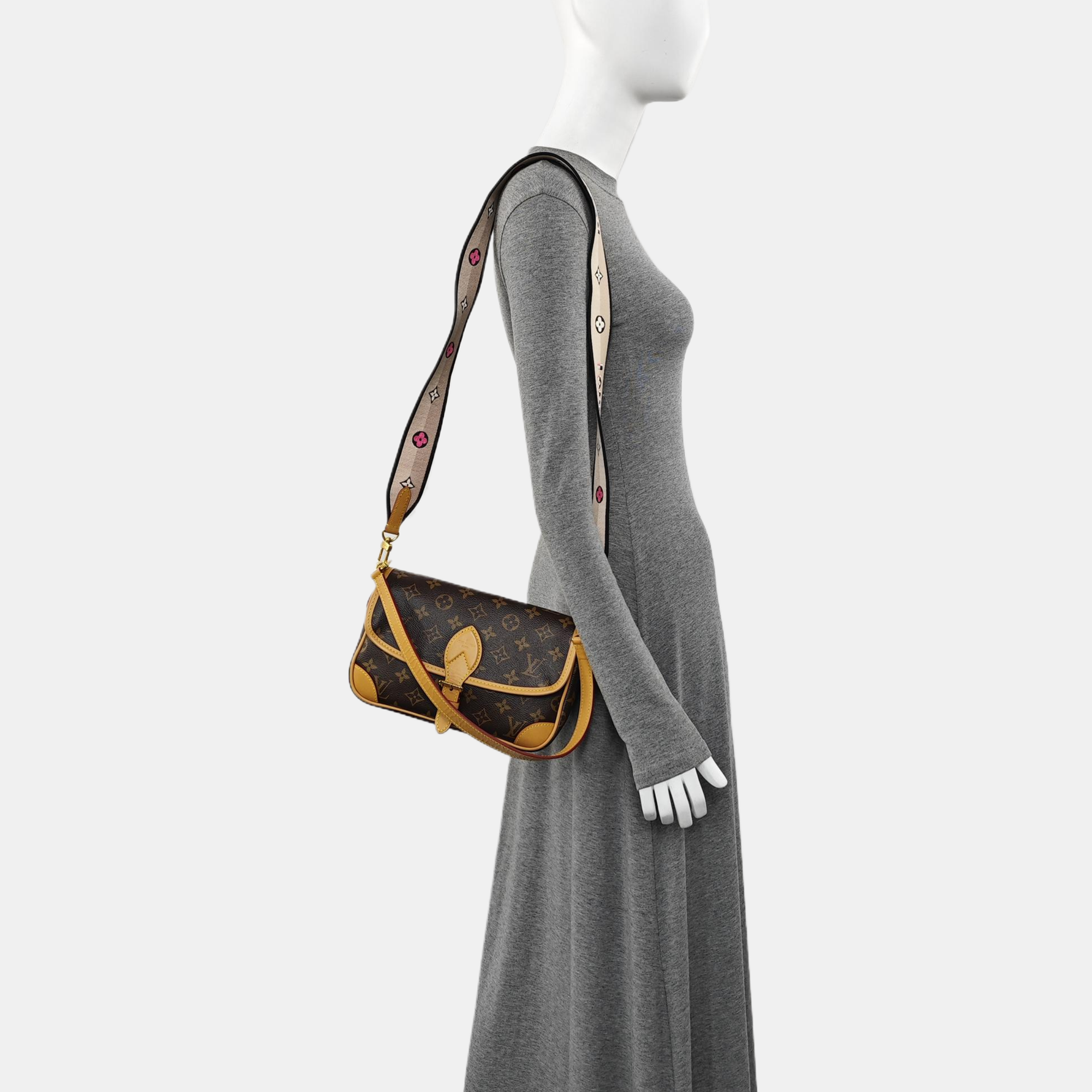 DIANE Monogram Coated Canvas Brown