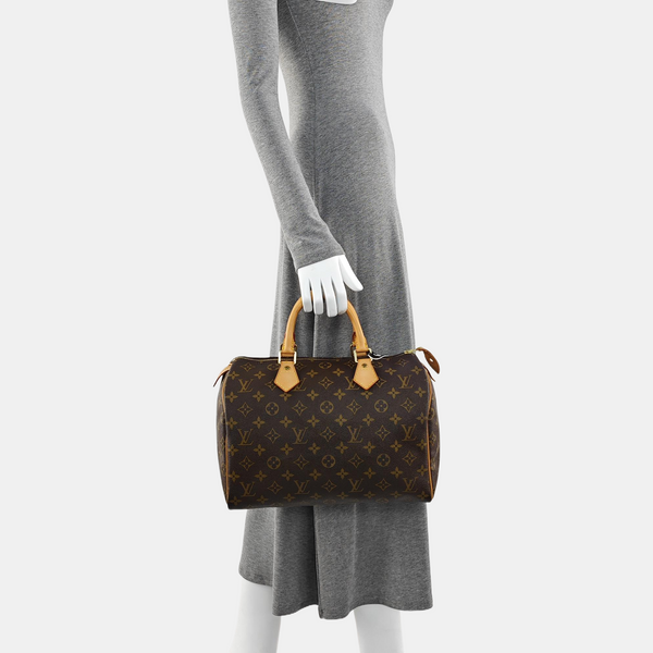 Authenticated pre-owned  SPEEDY 30 Monogram Coated Canvas Brown - Top Handle Bag at Looply