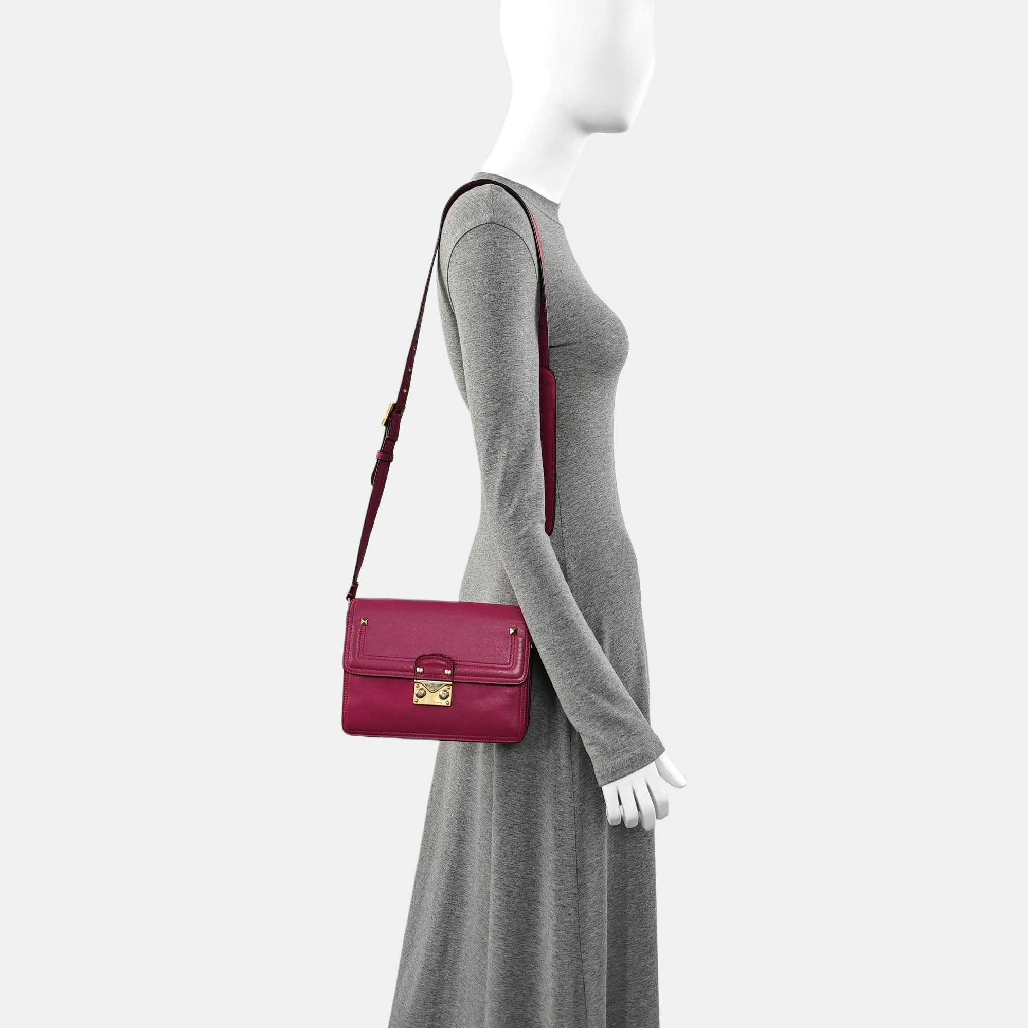 Calfskin Shoulder Bag Purple