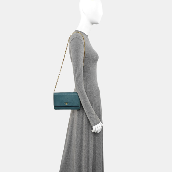 Saffiano Calfskin Shoulder Bag Green