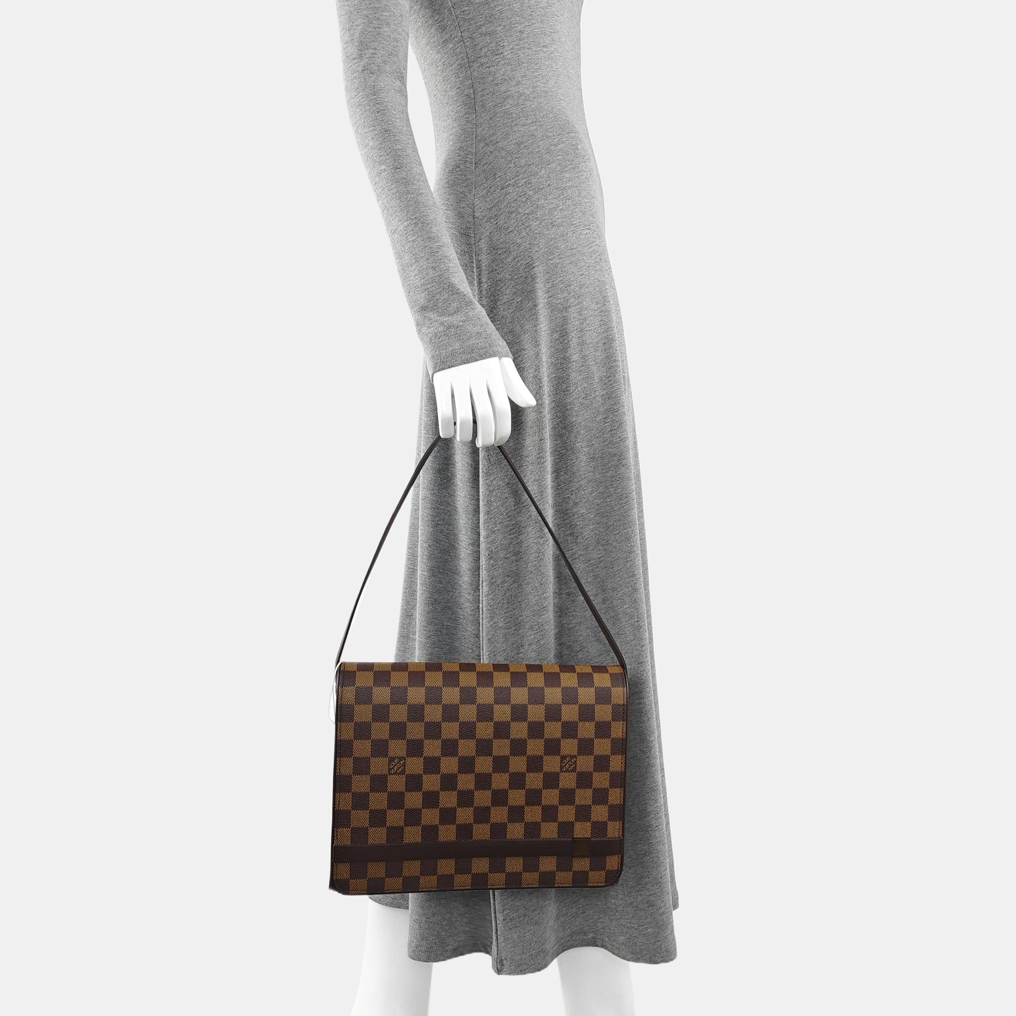 TRIBECA Damier Ebene Coated Canvas Brown