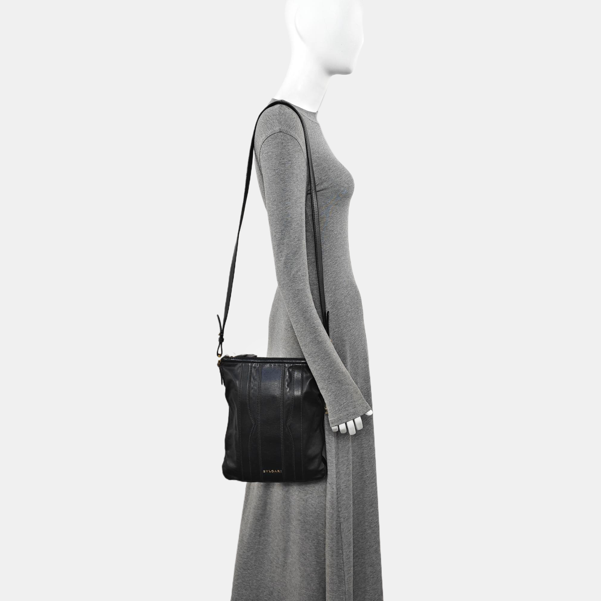 Calfskin Shoulder Bag Black