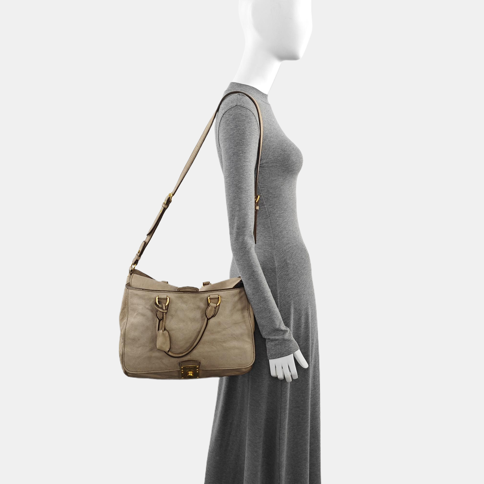 Calfskin Tote Bag Beige